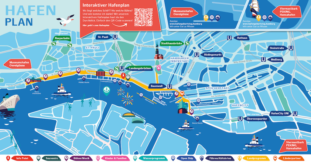 Der Besucherflyer für den Hafengeburtstag 2024 - Klick aus bild zum PDF Download